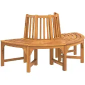 vidaXL Banc d'arbre semi-circulaire Ø160 cm bois massif eucalyptus
