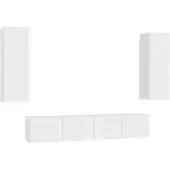 vidaXL Ensemble de 4 armoires TV blanc en bois composite