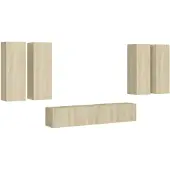 vidaXL Ensemble d'armoires TV 6 pièces en bois composite chêne Sonoma
