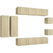 vidaXL Ensemble d'armoires TV 8 pièces en bois composite chêne Sonoma