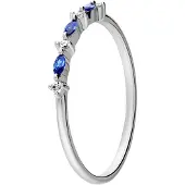Lucardi Bague 'Klassisch' bleu / argent