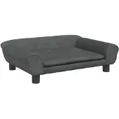 vidaXL Lit pour chien gris foncé 70x48x22 cm velours