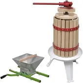 vidaXL Set de 2 pressoirs à fruits et à vin et d'un broyeur