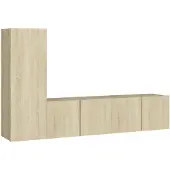 vidaXL Ensemble d'armoires TV 3 pièces en bois composite chêne Sonoma