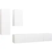 vidaXL Ensemble de 4 armoires TV blanc en bois composite