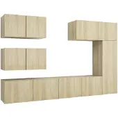 vidaXL Ensemble d'armoires TV 6 pièces en bois composite chêne Sonoma
