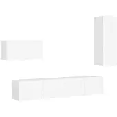 vidaXL Ensemble de 4 armoires TV blanc en bois composite