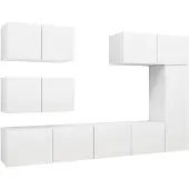 vidaXL Ensemble de 6 meubles TV blanc en bois composite
