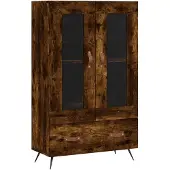 vidaXL Highboard chêne fumé 69,5x31x115 cm Bois composite
