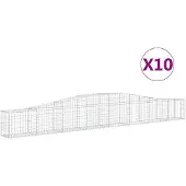 vidaXL Gabions 10 pcs voûtés 400x30x40/60 cm en fer