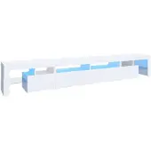vidaXL Armoire TV avec lampes LED blanc 260x36,5x40 cm