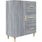 vidaXL Sideboard Gris Sonoma 69,5x34x90 cm Matériau dérivé du bois