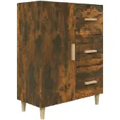 vidaXL Sideboard chêne fumé 69,5x34x90 cm bois composite