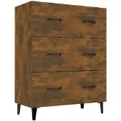 vidaXL Sideboard chêne fumé 69,5x34x90 cm bois composite