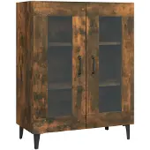 vidaXL Sideboard chêne fumé 69,5x34x90 cm bois composite