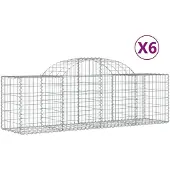 vidaXL Gabions avec arc surélevé 6 pcs. 200x50x60/80 cm Fer galvanisé