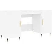 vidaXL Bureau blanc 140x50x75 cm bois composite