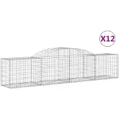 vidaXL Gabions avec arc surélevé 12 pcs. 300x50x60/80 cm Fer galvanisé