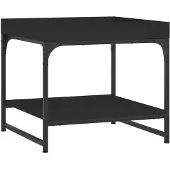 vidaXL Table basse noire 49,5x49,5x45 cm Bois composite
