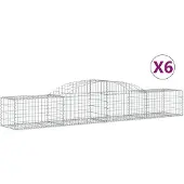 vidaXL Gabions avec arc surélevé 6 pcs. 300x50x40/60 cm Fer galvanisé