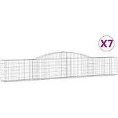 vidaXL Gabions 7 pcs voûtés 400x30x60/80 cm en fer