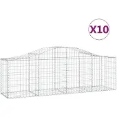 vidaXL Gabions avec arc surélevé 10 pcs. 200x50x60/80 cm Fer galvanisé