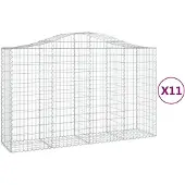 vidaXL Gabions 11 pcs voûtés 200x50x120/140 cm en fer