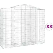 vidaXL Gabions 8 pcs voûtés 200x50x160/180 cm en fer