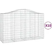 vidaXL Gabions 10 pcs voûtés 200x50x120/140 cm en fer