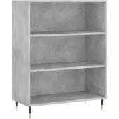 vidaXL Bibliothèque gris béton 69,5x32,5x90 cm bois d'ingénierie