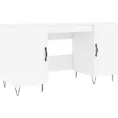 vidaXL Bureau blanc 140x50x75 cm bois composite