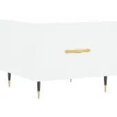 vidaXL Table basse blanche 50x50x40 cm bois composite