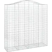 vidaXL Gabion voûté 200x50x200/220 cm fer galvanisé