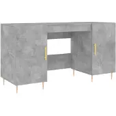 vidaXL Bureau gris béton 140x50x75 cm Bois composite