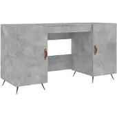 vidaXL Bureau gris béton 140x50x75 cm Bois composite