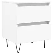 vidaXL Table de chevet Blanc 40x35x50 cm Bois d’ingénierie