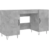 vidaXL Bureau gris béton 140x50x75 cm Bois composite