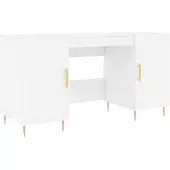 vidaXL Bureau blanc 140x50x75 cm bois composite