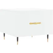 vidaXL Table basse blanc brillant 50x50x40 cm bois composite