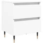 vidaXL Table de chevet Blanc 40x35x50 cm Bois d’ingénierie