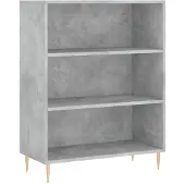 vidaXL Bibliothèque gris béton 69,5x32,5x90 cm bois d'ingénierie