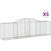 vidaXL Gabions avec arc surélevé 5 pcs. 300x50x80/100 cm Fer galvanisé