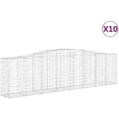 vidaXL Gabions avec arc surélevé 10 pcs 400x50x100/120cm Fer galvanisé