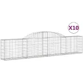 vidaXL Gabions avec arc surélevé 10 pcs. 300x30x60/80 cm Fer galvanisé