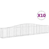 vidaXL Gabions 10 pcs voûtés 400x30x60/80 cm en fer