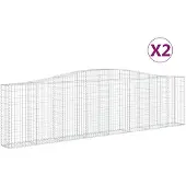 vidaXL Gabions avec arc surélevé 2 pcs. 400x30x100/120cm Fer galvanisé