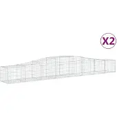 vidaXL Gabions avec arc surélevé 2 pcs. 400x50x40/60cm Fer galvanisé
