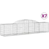 vidaXL Gabions avec arc surélevé 7 pcs. 300x50x60/80 cm Fer galvanisé
