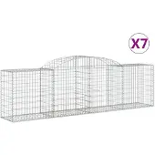 vidaXL Gabions avec arc surélevé 7 pcs. 300x50x80/100 cm Fer galvanisé