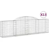 vidaXL Gabions avec arc surélevé 13 pcs. 300x30x80/100cm Fer galvanisé